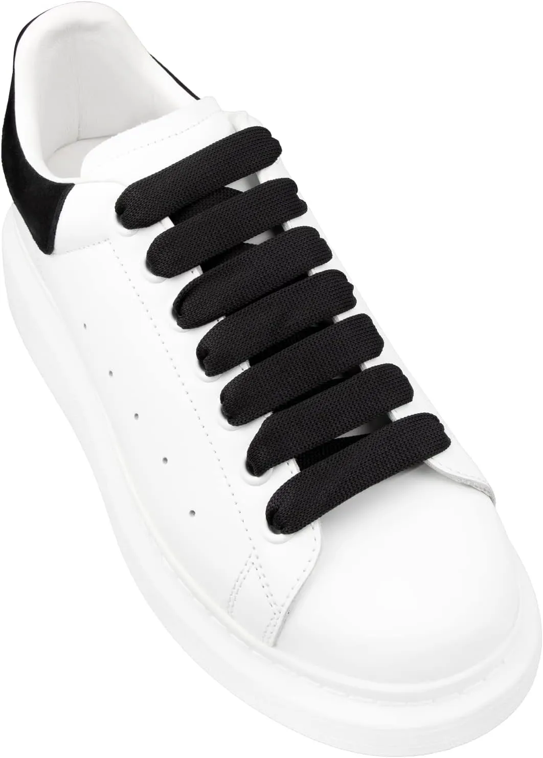 2 Pairs Shoelaces for Alexander McQueen Flat Shoe Laces Replacement Sneaker Shoes