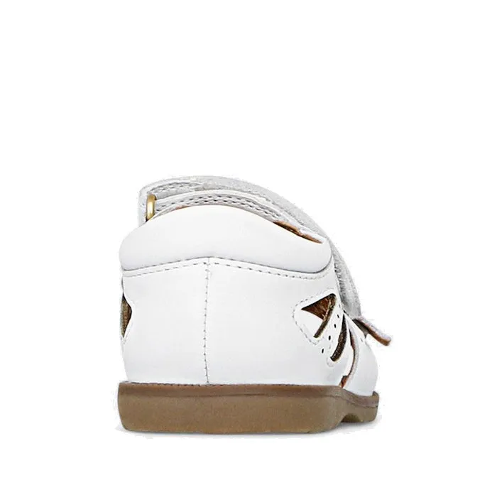 Clarks - Carrie White Leather Girls Sandal