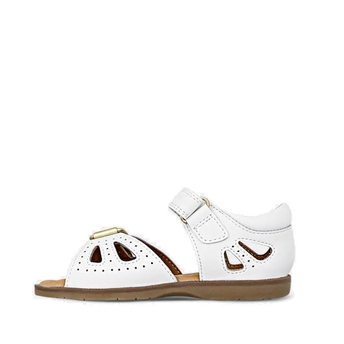 Clarks - Carrie White Leather Girls Sandal