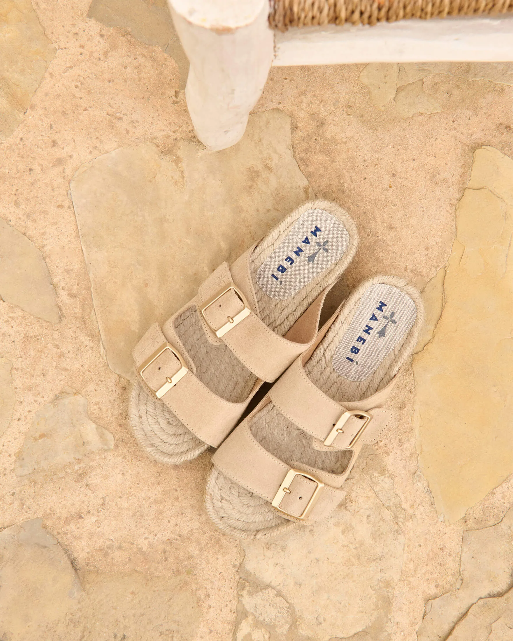 Hamptons Nordic Suede Sandals Champagne Beige