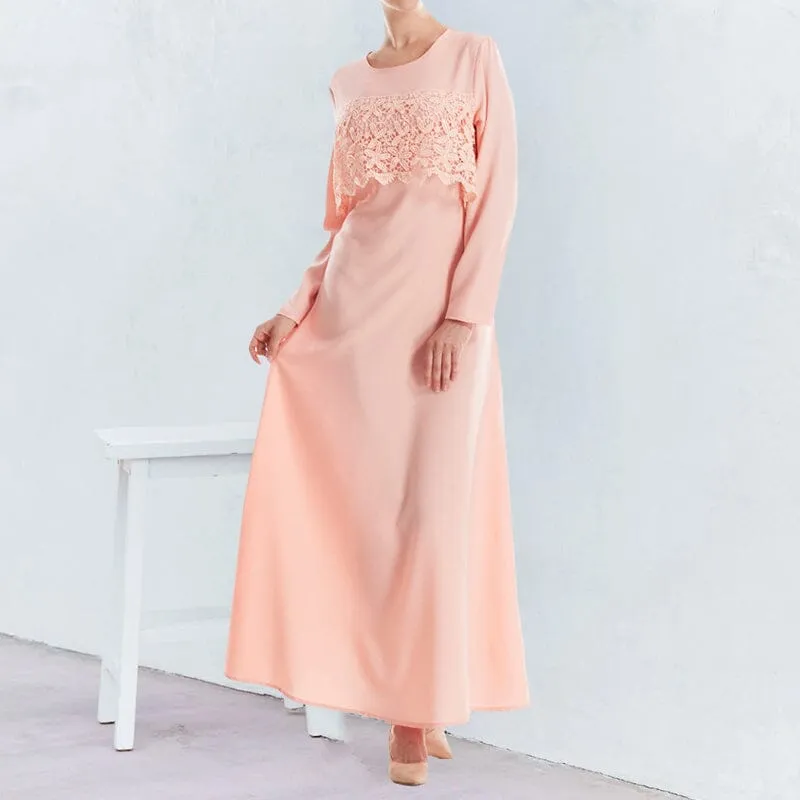Lace Fake Two Piece Dress