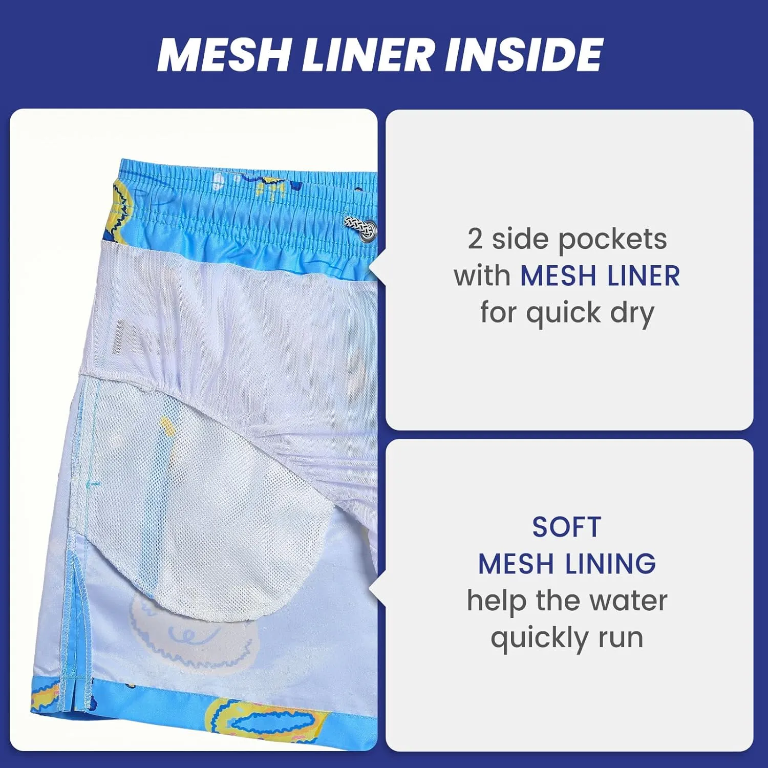 maamgic Mens Swim Trunks 5" with Mesh Lining Quick Dry Bathing Suits for Men Swim Shorts Swimwear