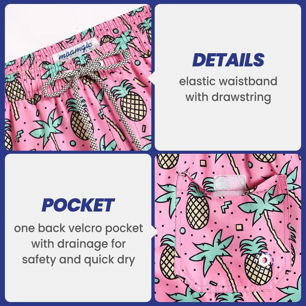 maamgic Mens Swim Trunks 5" with Mesh Lining Quick Dry Bathing Suits for Men Swim Shorts Swimwear