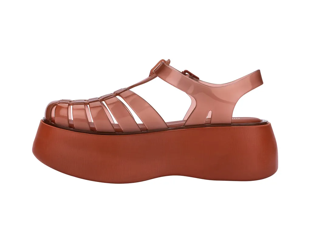 Melissa Possession Plato AD Brown Platform Heel Sandals For Women