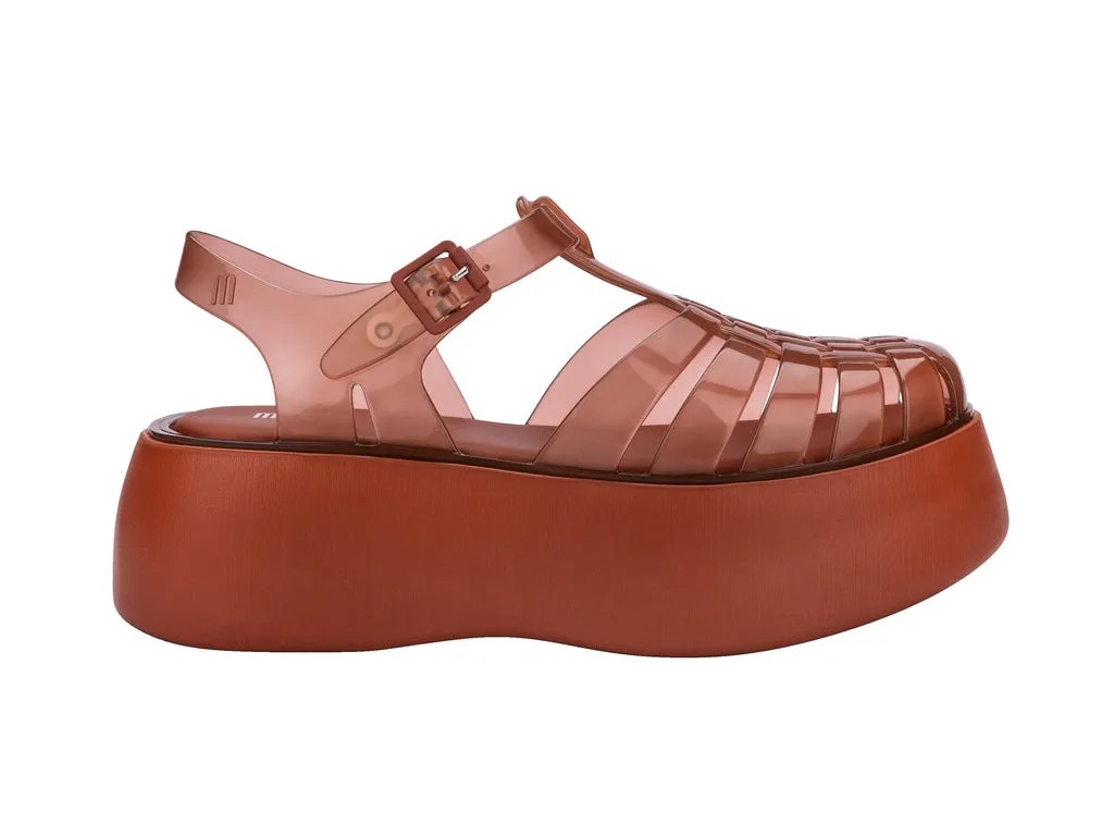 Melissa Possession Plato AD Brown Platform Heel Sandals For Women