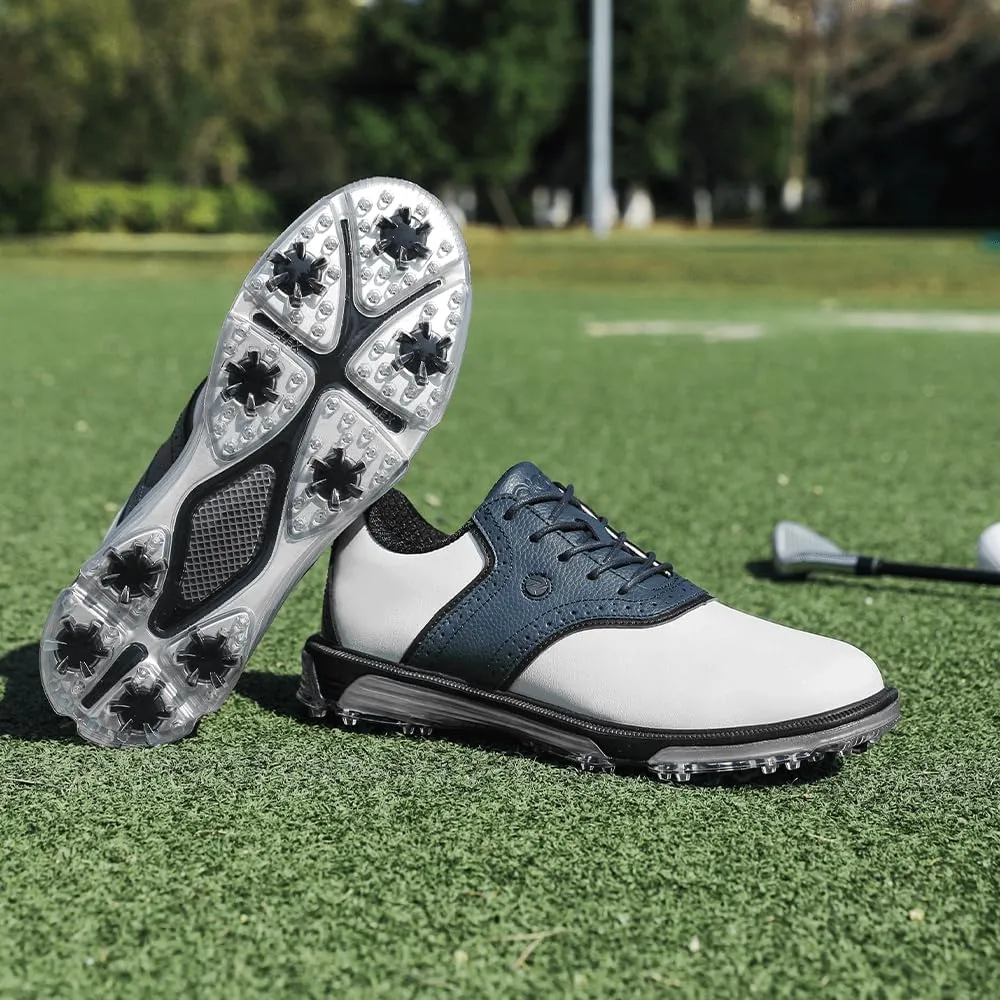 Mens Golf Shoes Traditions Fixed Nailless Sole Waterproof Spikeless Size 7.5-14