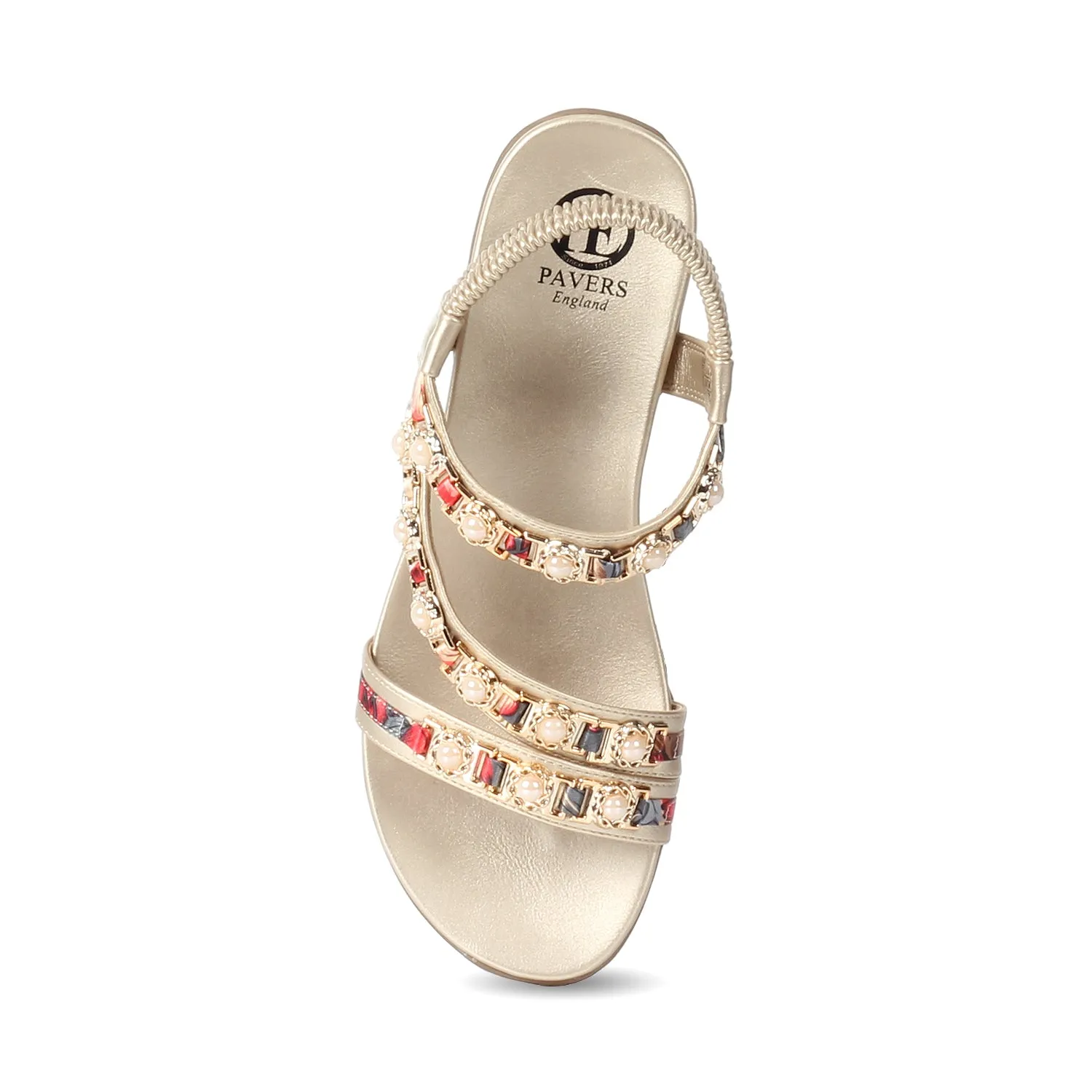 Multi colored Jeweled Sandals for Women