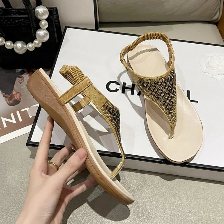 OCW Orthopedic Women Rhinestones Sandal Arch Support Breathable Anti Skid Chic Beach Flipflop
