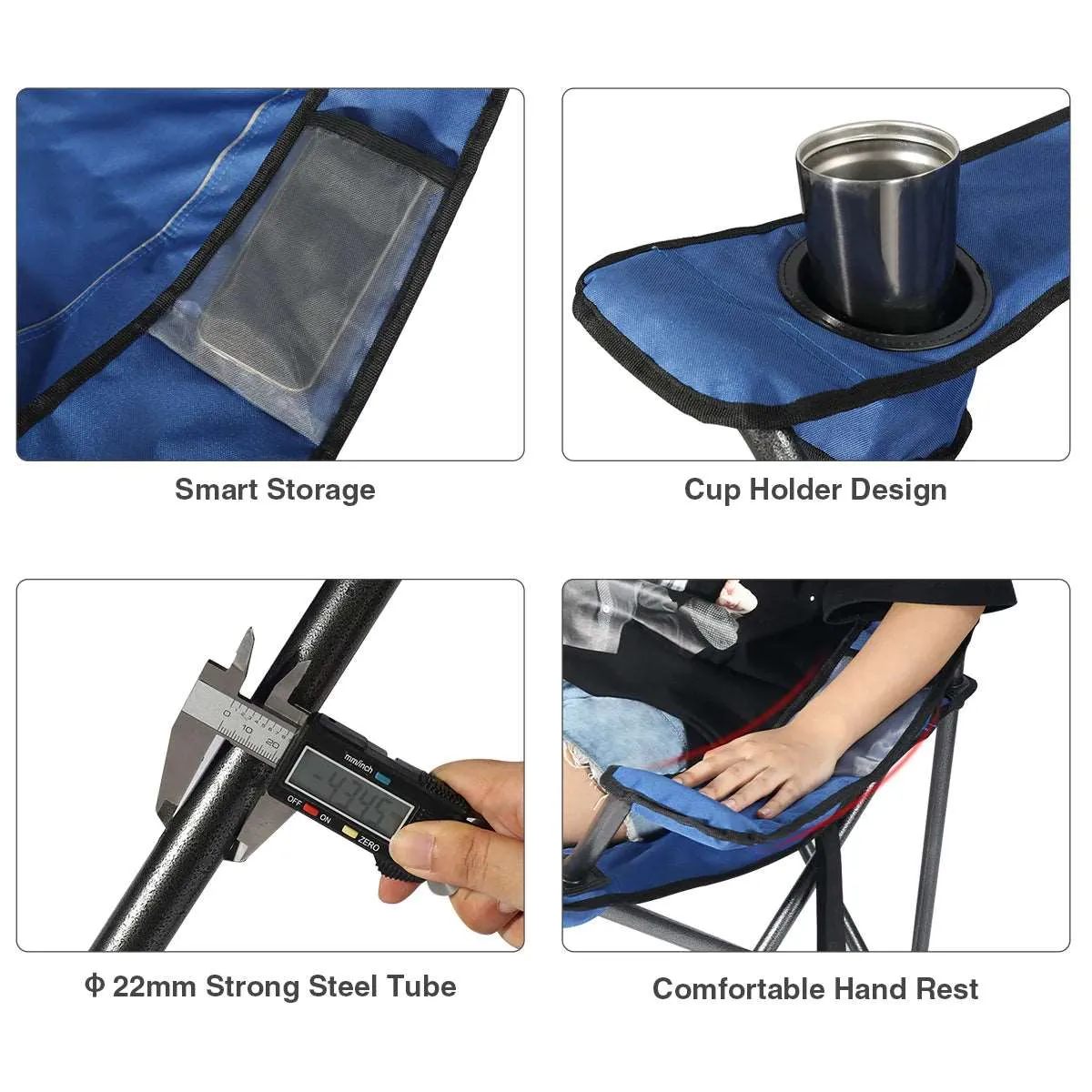 Oversized Folding Camping Chairs with Canopy Shade