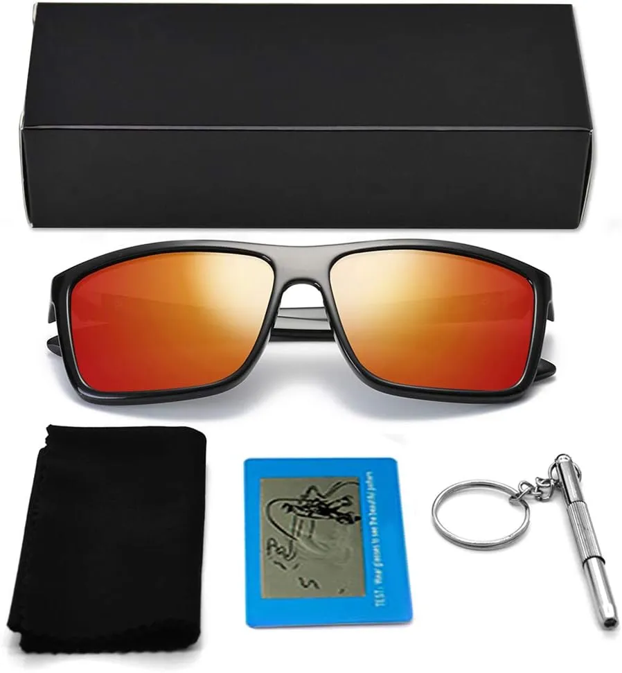Polarized Sunglasses for Men Driving Mens Sunglasses Rectangular Vintage Sun Glasses For Men/Women