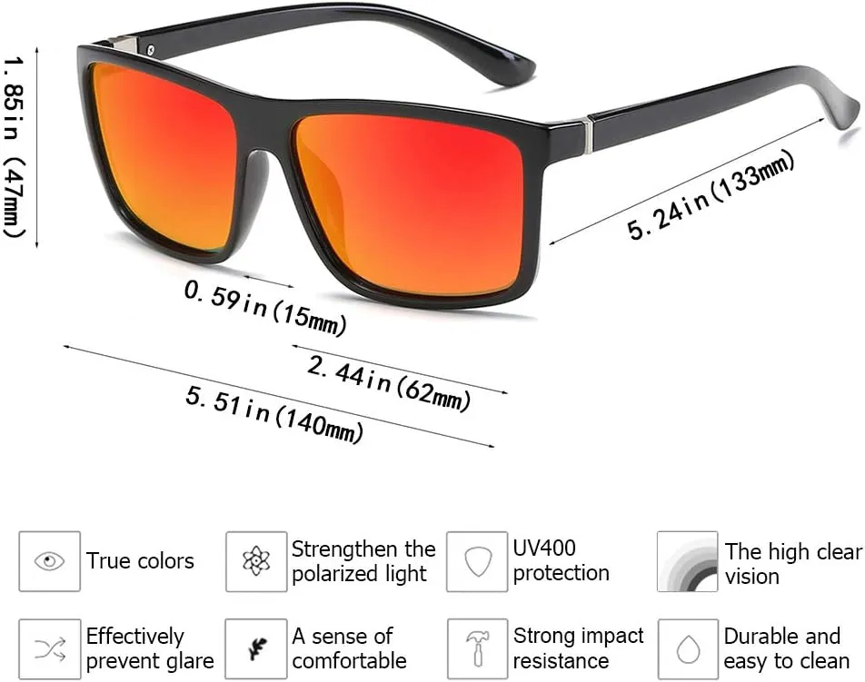 Polarized Sunglasses for Men Driving Mens Sunglasses Rectangular Vintage Sun Glasses For Men/Women