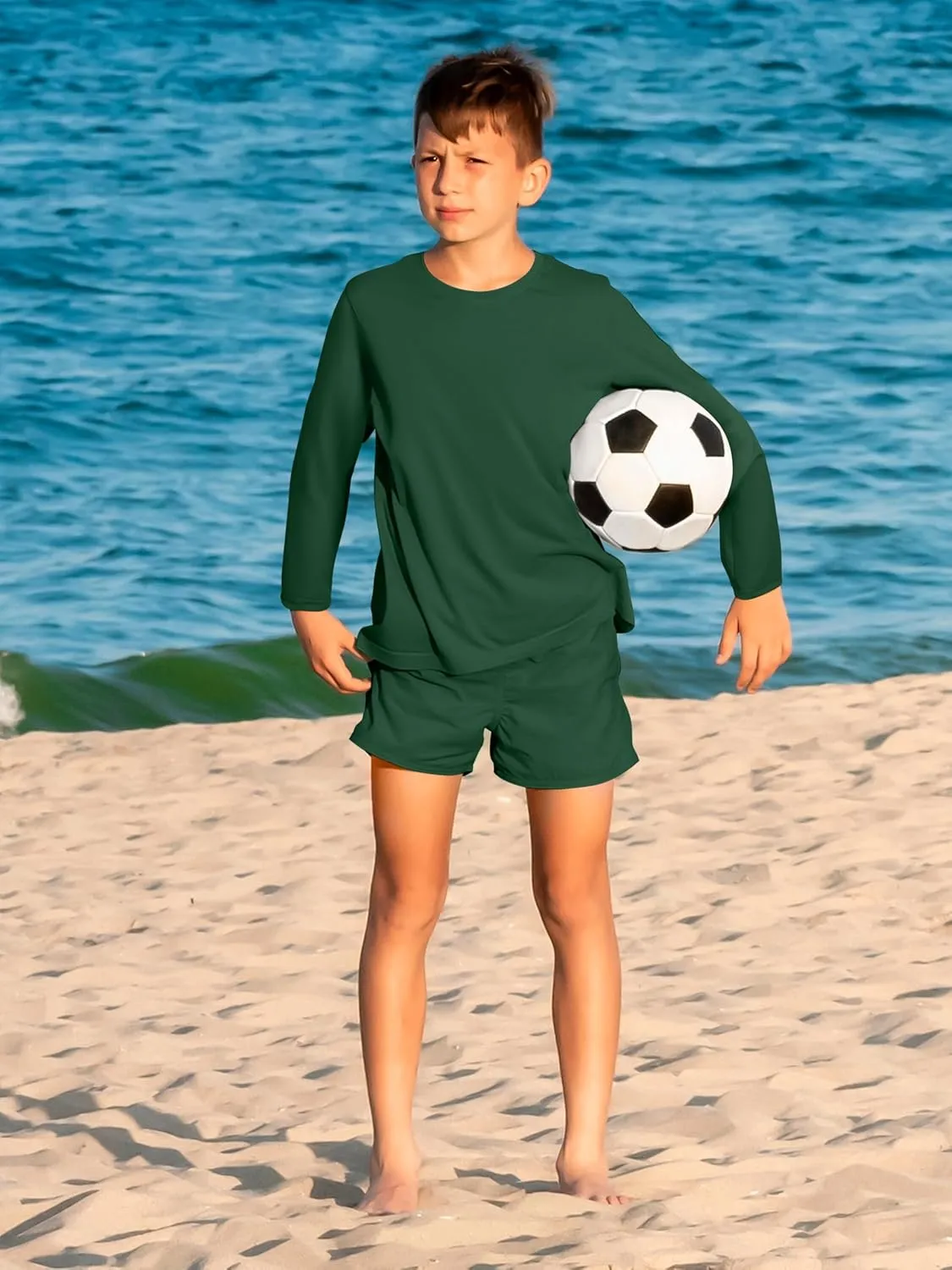 Youth Neon Shirts Dry Fit Long Sleeve Athletic T-Shirts Boys Girls UPF 50  Quick Dry Neon Shirt for Kids 2T to Youth